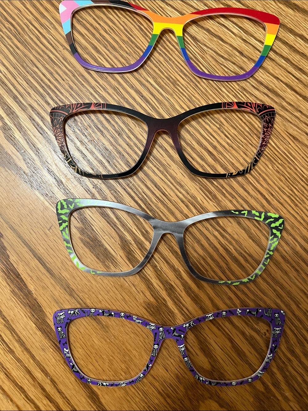 Pair Eyewear Wanda toppers in various designs. Lot of 4.